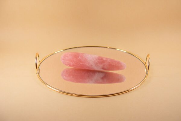 Crystina. Straight, Rose Quartz Crystal Wand